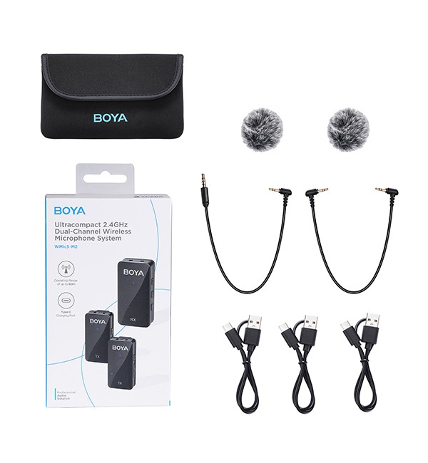 Boya BY-Wmic5-M2 Ultracompact 2.4GHz Dual-Channel Wireless Microphone System