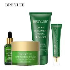 Breylee Acne Treatment Set 4pcs (Facial Cleanser, Acne Gel, Serum ,Cream)