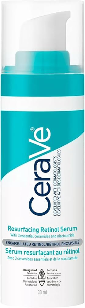 CeraVe Resurfacing Retinol Serum 30ml for Post-Acne Marks and Skin Texture | Pore Refining, Resurfacing, Brightening Facial Serum with Retinol and Niacinamide | Fragrance Free, Paraben Free & Non-Come