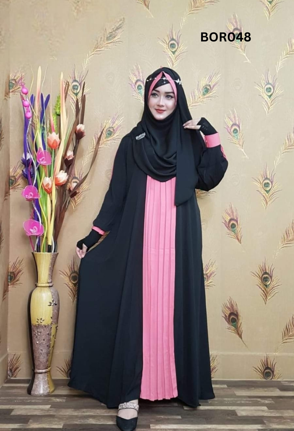 Women Attractive High-Quality Borka Fabric Abaya Set For Ladies