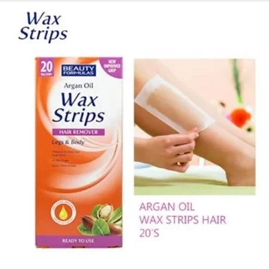 Beauty Formulas Argan Oil Wax Strips Hair Remover Legs and Body 20pcs