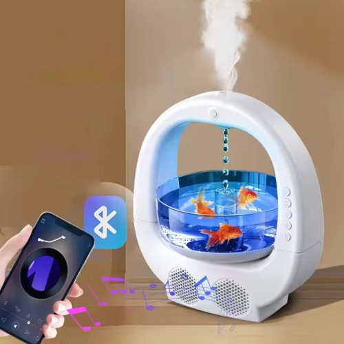 Anti-Gravity Humidifier, Humidifier with Water Drops, Bluetooth Compatible Speaker Humidifier, 7 Colours Atmosphere Night Light
