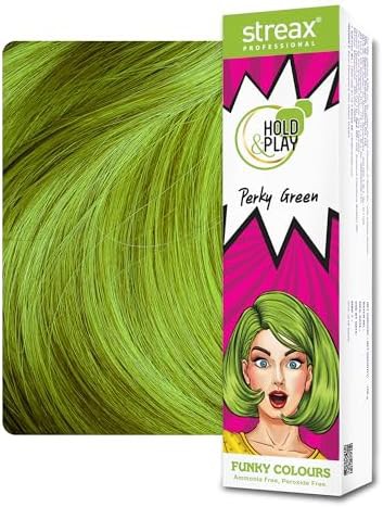 Streax Professional Hold and Play Funky Hair Colour Perky Green (100gm)