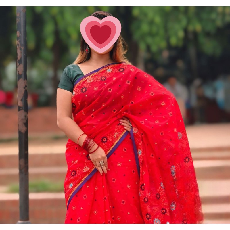 হাঁপ সিল্কে করা বুটিক আর্ট শাড়ি-(35)