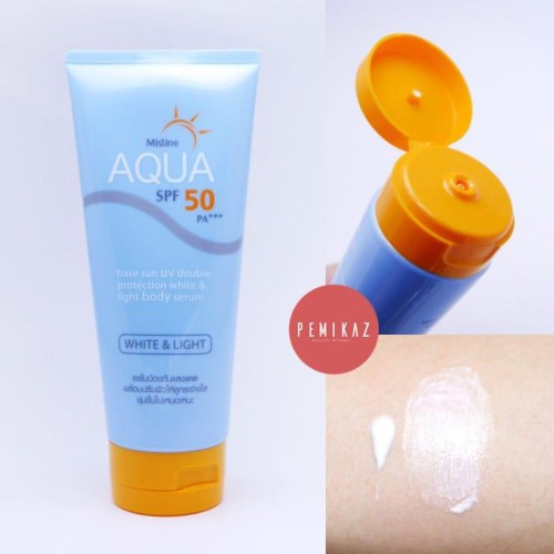 150g. Mistine Aqua Base Sun UV Double Protection White + Light Body Serum SPF50+