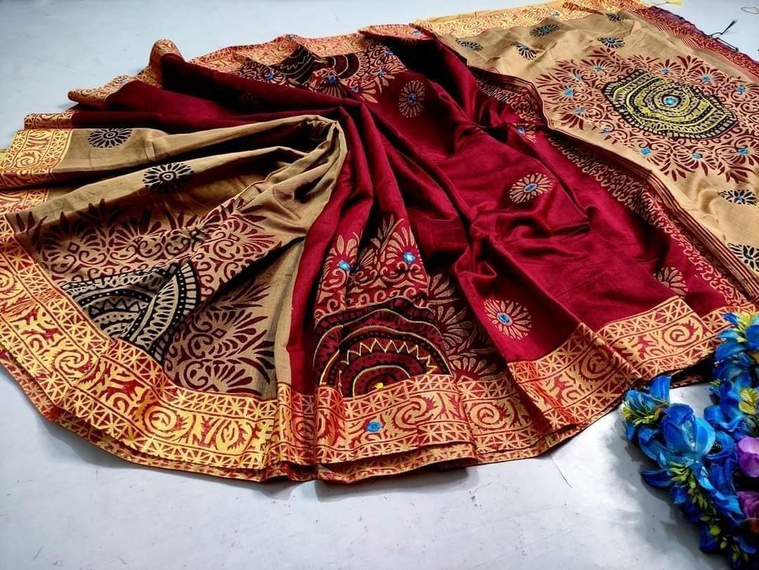 Embroidered Dupion Silk Saree